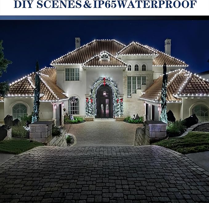 C7 Cool White LED Bulbs Dimmable Christmas Lights, 25 Pack, 0.72W Indoor/Outdoor, Waterproof, Night Light, E12 Base, IP65