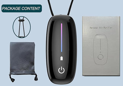 Portable Air Purifier Wearable Personal Air Ionizer Necklace, Compact & Rechargeable, Ideal for Travel, Office, and Outdoor Use 120 Million Ions