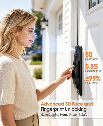 3D Face Recognition Smart Lock with Camera, Palm Vein Keyless Entry