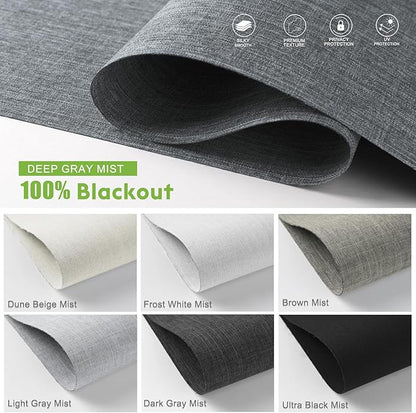 Motorized Blinds with Remote，100% Blackout Smart Blinds Motorized Roller Shades Compatible with Alexa Automatic Blinds for Windows Electric Window Blinds Customized Size Deep Gray Mist