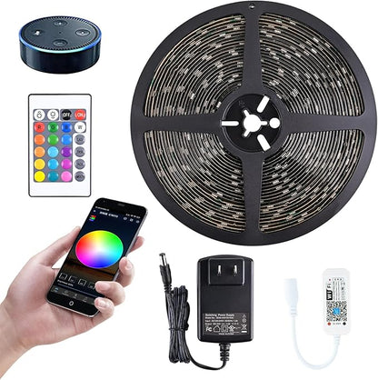MIHEAL Led Light Strip,WiFi Wireless Smart Phone Controlled Strip Light Kit 32.8ft 300leds 5050 Waterproof IP65 LED Lights,Compatible with Android and iOS System,Alexa