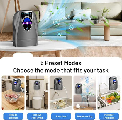 Ozone Machine Generator, Multifunctional with Timer, 1000mg/h Portable Ozone Machine for Home, Kitchen, Office, Cleaning Water, Fruits and Vegetables