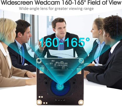ELP 4K USB Camera 170degree Fisheye USB Webcam Board with Microphone,Ultra HD 3840X2160 30fp 4K Cameras,Wide Angle IMX317 Mini 4K USB Camera Module with Audio for Machine Vision,Smart Kiosk,Robot,ATM