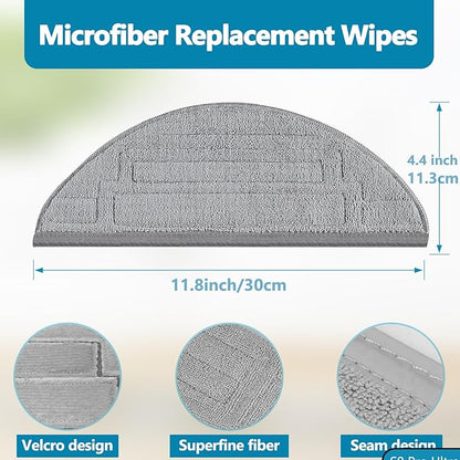 6 Pack Mop Cloth Pads Replacement for Roborock S8 Pro Ultra Robot Vacuum, Upgraded Reusable Microfiber Dual Sonic Mopping Pad Accessories