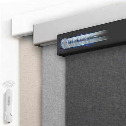 Motorized Blackout Rechargeable Roller Shades, Cordless Smart Blinds, Compatible with Alexa via Hub, Custom Blinds for Indoor Windows, Bouvardia Dark