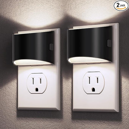DORESshop Night Light, Night Lights Plug into Wall, Adjustable, 5000K | 3 Level Brightness Adjustable Night Light, Dusk to Dawn Sensor, Nightlights for Adults, Bedroom, Bathroom, Hallway, 2 packs