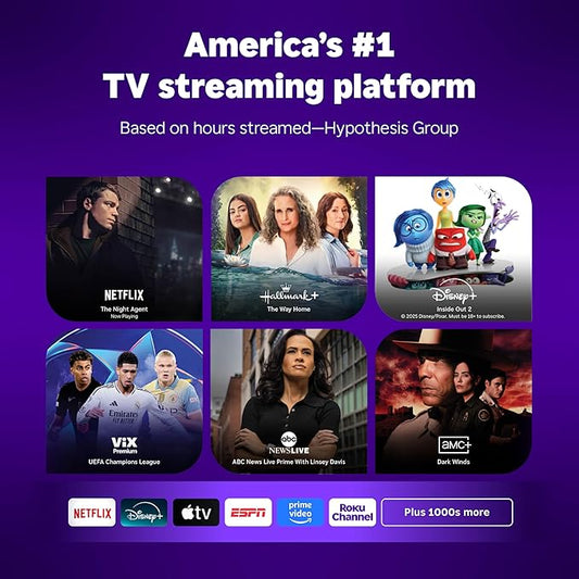 Roku Streaming Stick Plus - 4K & HDR Roku Streaming Device for TV with Voice Remote - Free & Live TV