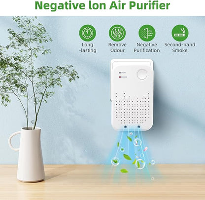 Plug-in Air Ionizers,2 Pack Cat Litter Odor Filterless,Quiet Portable Plug In Air Purifiers for Bedroom,Kitchen, Bathroom, Office,Air Freshener for Pet Odor