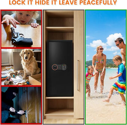 BUKUMO 8.0 Cuft Slim Home Safe with Inner Lock Box, 31.5"H Closet-Friendly