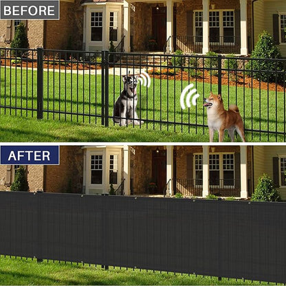 Windscreen4less Privacy Fence Screen Heavy Duty Windscreen Fencing Mesh Fabric Shade Net Cover with Brass Grommtes for Outdoor Wall Garden Yard Pool Deck, 6'x289' Black