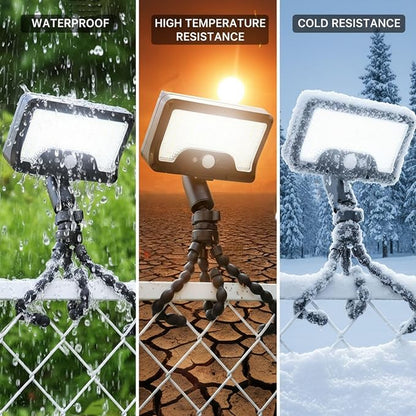 HULPPRE Solar Motion Sensor Lights Outdoor with Octopus Stand,Clip On, 92 LEDs,IP65 Waterproof, 360° Rotatable, 3 Modes Wall Lamp,for Front Door, Yard, Patio, Deck, Camping