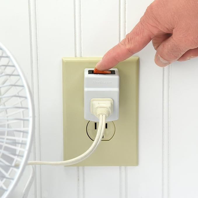 New! 3 Prong Grounded Single Port Power Adapter for Outlet with Orange Indicator On/Off Switch to be Energy Saving (1 Pack)