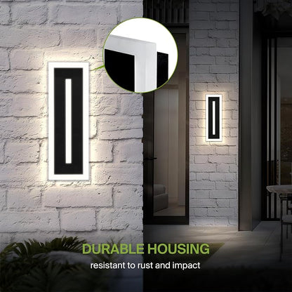ASD LED 18" Long Wall Mount Light Fixture, Outdoor & Indoor Linear Sconce | 3CCT, Dimmable, Waterproof, Anti-Rust, ETL Listed | 18W 1180LM 3000-5000K 100-277V | Exterior Porch Lighting | Black