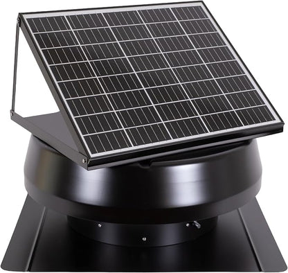 iLIVING HYBRID Ready Smart Thermostat Solar Roof Attic Exhaust Fan, 14", 40-Watt, 1150 CFM, Cools up to 2900 Sq.Ft. Coverage Area, Black