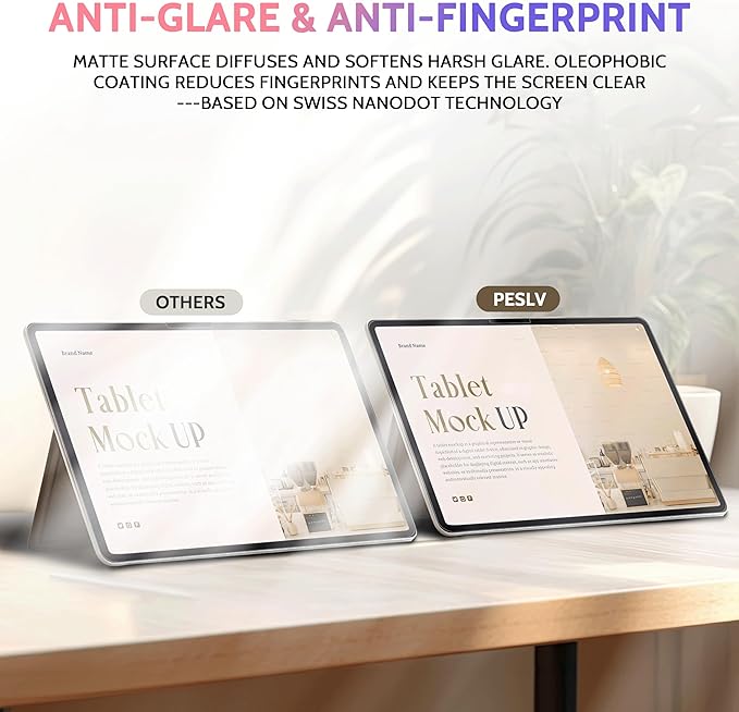 Peslv 2 Pack Like Paper Screen Protector for iPad Air 13 Inch (2024-2026, M2 M3 M4), Matte Anti Glare PET Film/Blue Light Filter Eye Protection Cover/Drawing & Writing Feel Like on Paper