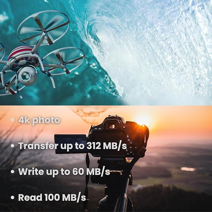 1 x 256GB Micro SD Card with Adapter, V30, A2, U3, UHS-I, C10 | 4k Drones, Dash Cams, Security Cameras, Phones, Cameras