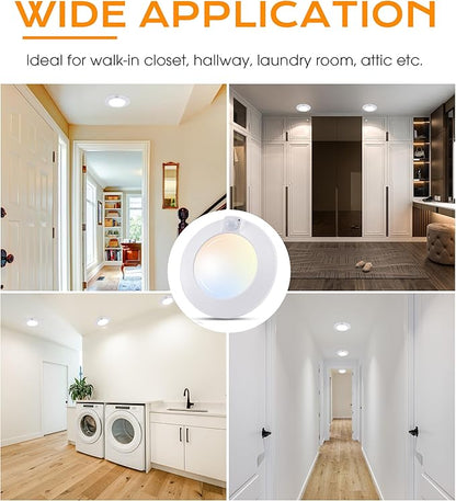 CLOUDY BAY 5 Color Motion Sensor Ceiling Light, 120V CRI90 10W,6.5 inch 2700K/3000K/3500K/4000K/5000K Selectable LED Flush Mount Fixture for Garage,Walk-in Closet,Attic,Pantry