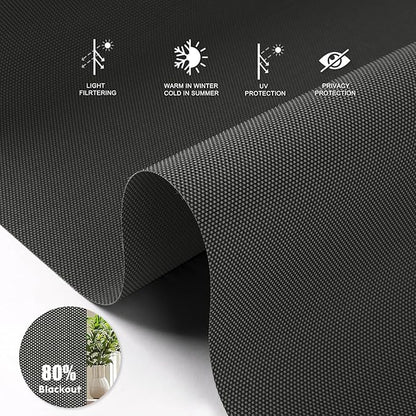 Motorized Blinds with Remote [Light Filtering] Smart Blinds Compatible with Alexa Google HomeKit, 80% Blackout Automatic Roller Shades for Indoor Windows, Customized Size, Mesh Haze