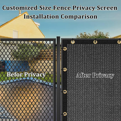 Shade&Beyond 8'x33' Dark Grey Privacy Screen Fence Cover 170 GSM Fencing Mesh Fence Panel for Wall Garden Yard Backyard Indoor Outdoor Home Decoration