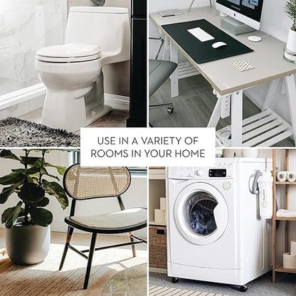 iDesign Small Round Plastic Trash Can - Ideal for Bathroom or Office, White, Set of 4, Made in USA