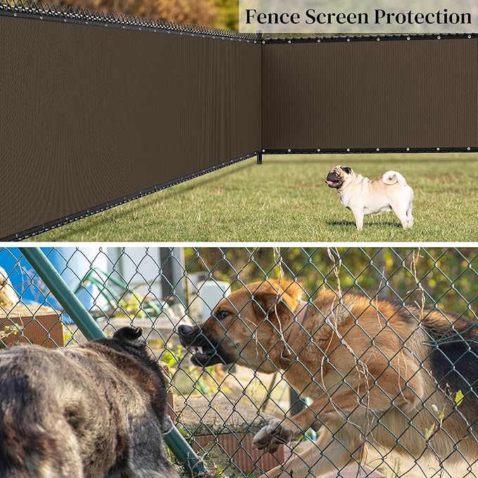 Winpull Privacy Fence Screen 6FT x 25FT, Heavy Duty 170GSM HDPE Fence Screen Privacy Mesh for Chain Link & Wood Fence, 95% Privacy Screen for Backyard Patio Balcony, Reinforced Edges & Grommets
