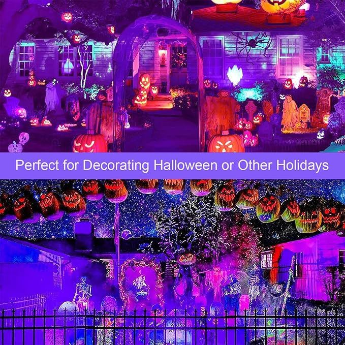 10W 1ft Blacklight Bar T5, 2 Pack UV LED Blacklight, 395-400nm Black Light Tube with USB+Switch+59in Cord, Black Lights for Glow Party, Bedroom, Body Paint, Fluorescent Poster, Birthday
