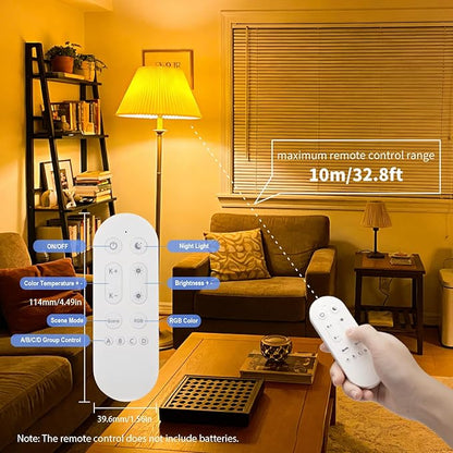 E12 LED Bulb, Smart Bluetooth RGB Light Bulb with Remote & APP Control, AC 120V,4W 400LM,2700K-6500K Dimmable White,16 Million Colors,Brightness 1-100%,Timing & Music Mode (3 Pack with Remote Control)