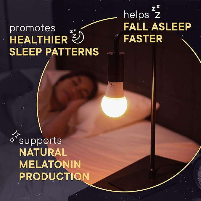 2 Amber Light Bulbs for Sleep I 1800K Warm Light Bulbs for Bedside Lamp I 7W E26 Led Bulb (60W Equiv) Orange Led Lights for Bedroom Soft Warm Lighting I Dim Night Light for Kids Room Warm Light Lamp