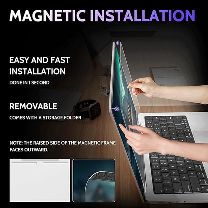 Peslv Magnetic Anti Blue Light Screen Protector for MacBook Air 13.6/13 Inch (2022-2026, M2, M3, M4, M5), Removable Glare Filter for 13.6" Mac Laptop Computer