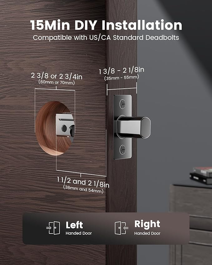 Lockzo Smart Lock with Camera, 3-in-1 WiFi Doorbell Keyless Entry Door Lock, Deadbolt Lock for Front Door, Fingerprint, Keypad Code, App Control, IP65 Waterproof, BHMA, Support Alexa&Google Assistant