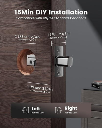 Lockzo Smart Lock with Camera, 3-in-1 WiFi Doorbell Keyless Entry Door Lock, Deadbolt Lock for Front Door, Fingerprint, Keypad Code, App Control, IP65 Waterproof, BHMA, Support Alexa&Google Assistant