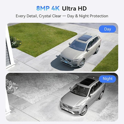 4K Wired Security Camera System, 8CH 8MP Lite DVR with 3TB HDD, 4X 8MP Wired CCTV Cameras, Indoor/Outdoor Home Surveillance DVR Kit with Human/Vehicle Detection, Smart Dual Light, 24/7 Record