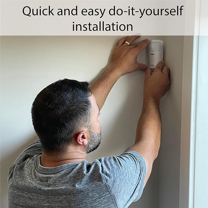 OSI Wireless Motion Sensors (Gen 2) White - Accessory for OSI Smart Alarm System (Gen 2), Wireless, Includes 2 AA Batteries, Pet Immunity, Wide Angle 110°. Qty 1