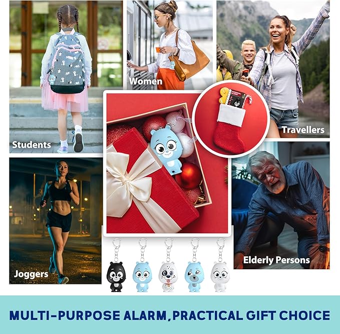 Rechargeable Personal Alarm for Women – 130dB Loud Emergency Alarm Keychain with Strobe Light, Self-Defense Safety Alarm with Low Battery Alert for Women, Kids & Seniors