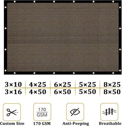 Shade&Beyond 4'x56' Brown Privacy Screen Fence Cover 170 GSM Fencing Mesh Fence Panel for Wall Garden Yard Backyard Indoor Outdoor Home Decoration
