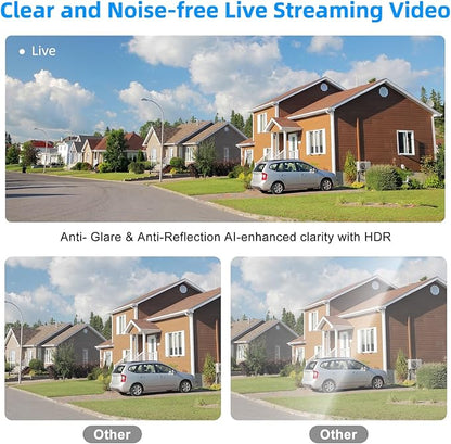 3MP 2K Window Security Camera,2.4G&5G WiFi Indoor Camera for Home with Color Night Vision,24/7 Recording,Motion Detection,Support SD Card and US Cloud Storage,Easy Install & Setup