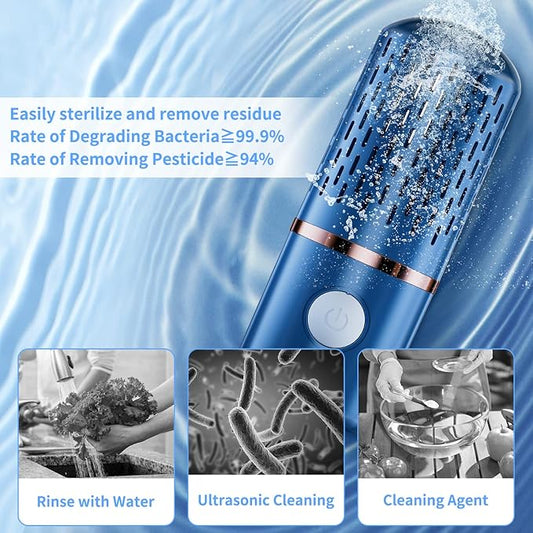 Fruit and Vegetable Washing Machine, Fruit Cleaner Device,Fruit Purifier for with OH-ion Purification Technology for Cleaning Fruit,Vegetable Sold by Heyjar US Only(Blue)
