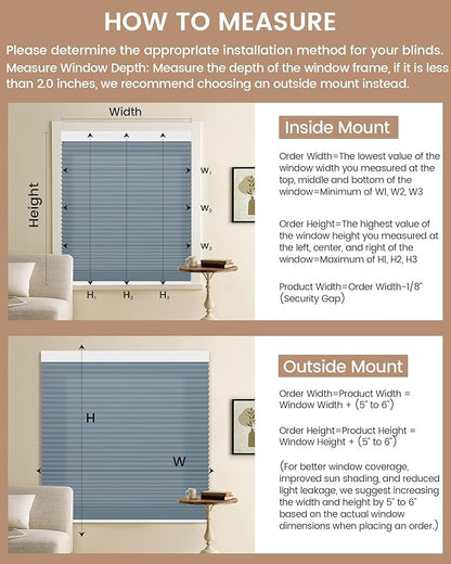 Kincmo Motorized Cellular Shades, Custom Motorized Blinds with Remote, Cordless Smart Electric Honeycomb Blinds Work with Apple HomeKit, Alexa, Google (75%-Blackout-Single-Cell Blue)
