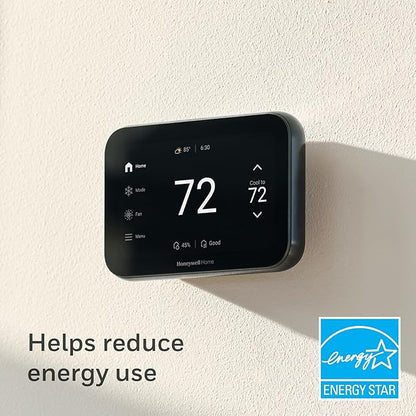 New Honeywell Home X8S WiFi Smart Thermostat with Video Doorbell Compatibility, IAQ Control, and Customizable Touchscreen Display, Black