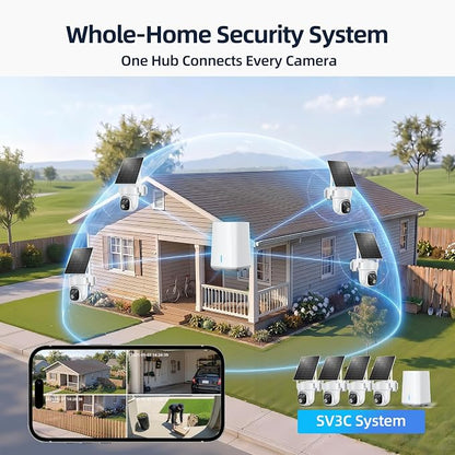 Security Cameras Wireless Outdoor, 2K HD Solar Powered Wifi Camera Outdoor