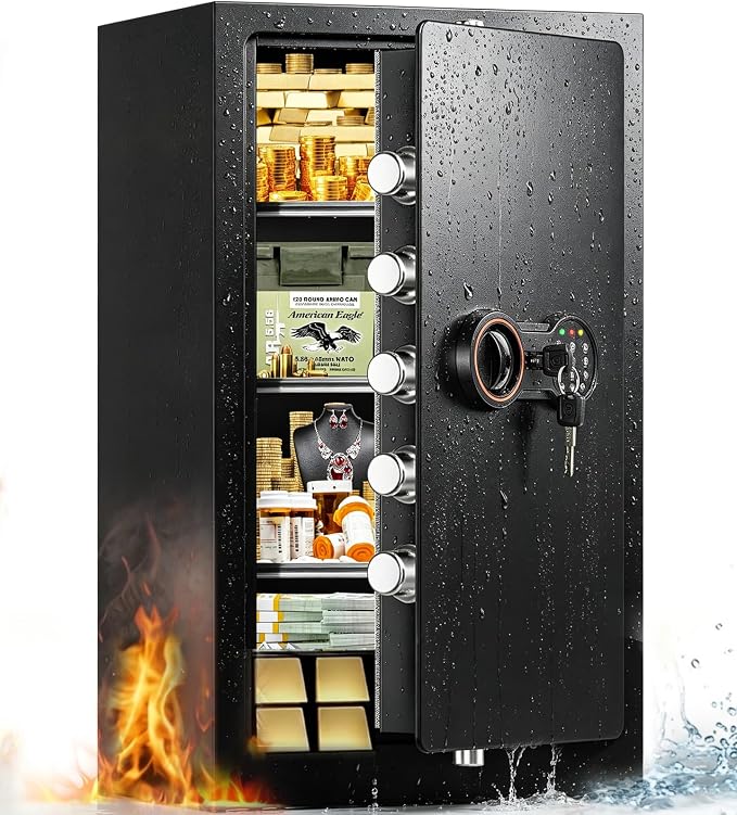 35-Min 1700°F Fireproof Safe for Home Documents, 27.6" Tall Large Safe Box