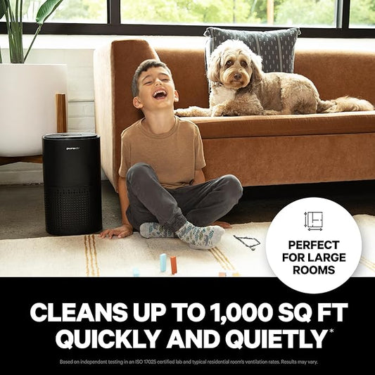 PuroAir 240 HEPA Air Purifiers for Home Large Rooms - Covers Up to 1,000 Sq Ft - Filters Up to 99.9% of Pollutants, Smoke, Pollen, Dust - Quiet HEPA Air Filter - Air Purifiers for Bedroom