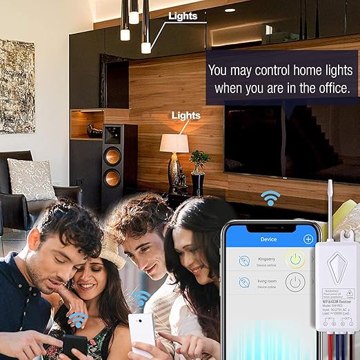 Nineleaf Smart WiFi Light Switch Kit, Mini Smart Light Switch, Compatible with Alexa, Google Assistant and IFTTT, Tuya/Smart Life APP, No Hub Required, Ceiling LED Lamp,IP66 Waterproof,10A 1000W