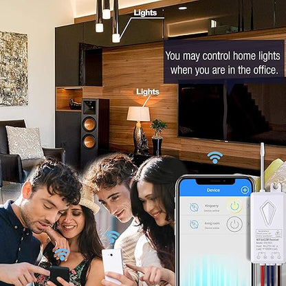 Nineleaf Smart WiFi Light Switch Kit, Mini Smart Light Switch, Compatible with Alexa, Google Assistant and IFTTT, Tuya/Smart Life APP, No Hub Required, Ceiling LED Lamp,IP66 Waterproof,10A 1000W