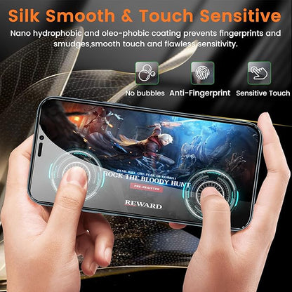 Lesakit 3+3 Pack Privacy Screen Protector for iPhone 12 Pro Max 6.7-Inch with 3 Pack Camera Lens Protector, Anti Spy Tempered Glass Film 9H Hardness Bubble Free Case Friendly