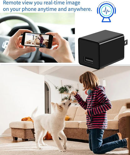Mini Spy Camera Hidden Detection in USB Charger - HD 1080P Wireless WiFi Nanny Cam, Indoor Home Security Camera with APP Remote Viewing, Motion Detection Alert for Baby/Pet Monitoring