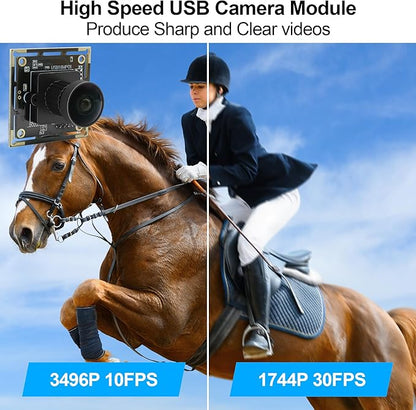 MMlove 16MP USB Camera Module Lightburn Camera 170° Wide Angle M12 Fisheye Lens with IMX298 Image Sensor Plug&Play Embedded Computer Webcam for HD Video Conference/Laptop/PC/Raspberry Pi