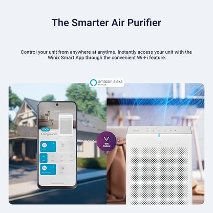 WINIX 5530 Air Purifier (New Generation of 5500-2 with App Control) for Home Large Room Up to 1882 Ft² in 1 Hr, True HEPA, High Deodorization Carbon Filter and Auto Mode, Captures Pet Allergies, Smoke