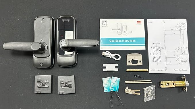 3D Face Recognition Smart Door Lock with Camera, Video Doorbell & Intercom– Keyless Entry Deadbolt with Face ID, Palm Vein, Fingerprint, Passcode, Card, Tuya App & Key, Auto-Lock, Mortise Latch, Home