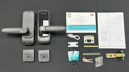 3D Face Recognition Smart Door Lock with Camera, Video Doorbell & Intercom– Keyless Entry Deadbolt with Face ID, Palm Vein, Fingerprint, Passcode, Card, Tuya App & Key, Auto-Lock, Mortise Latch, Home